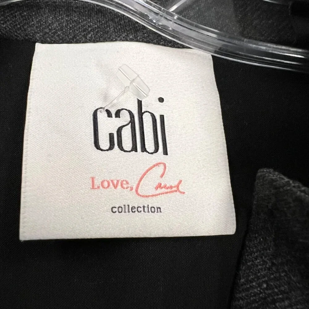 Cabi Womens Belted Jacket Long Sleeve Mesh Back Gray/Black Size Medium Pockets